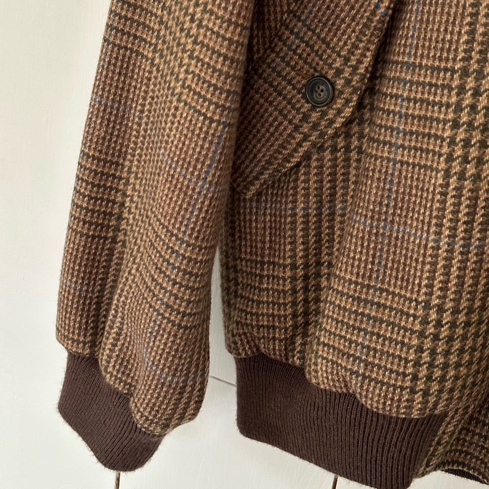 Orvis 100% Wool Houndstooth Roadmaster Tweed Bomber Jacket Size M - Picture 8 of 10